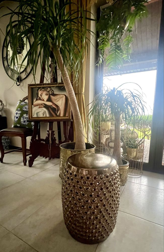 Stolik kawowy kwietnik stołek miedź ceramiczny vical home koralowiec