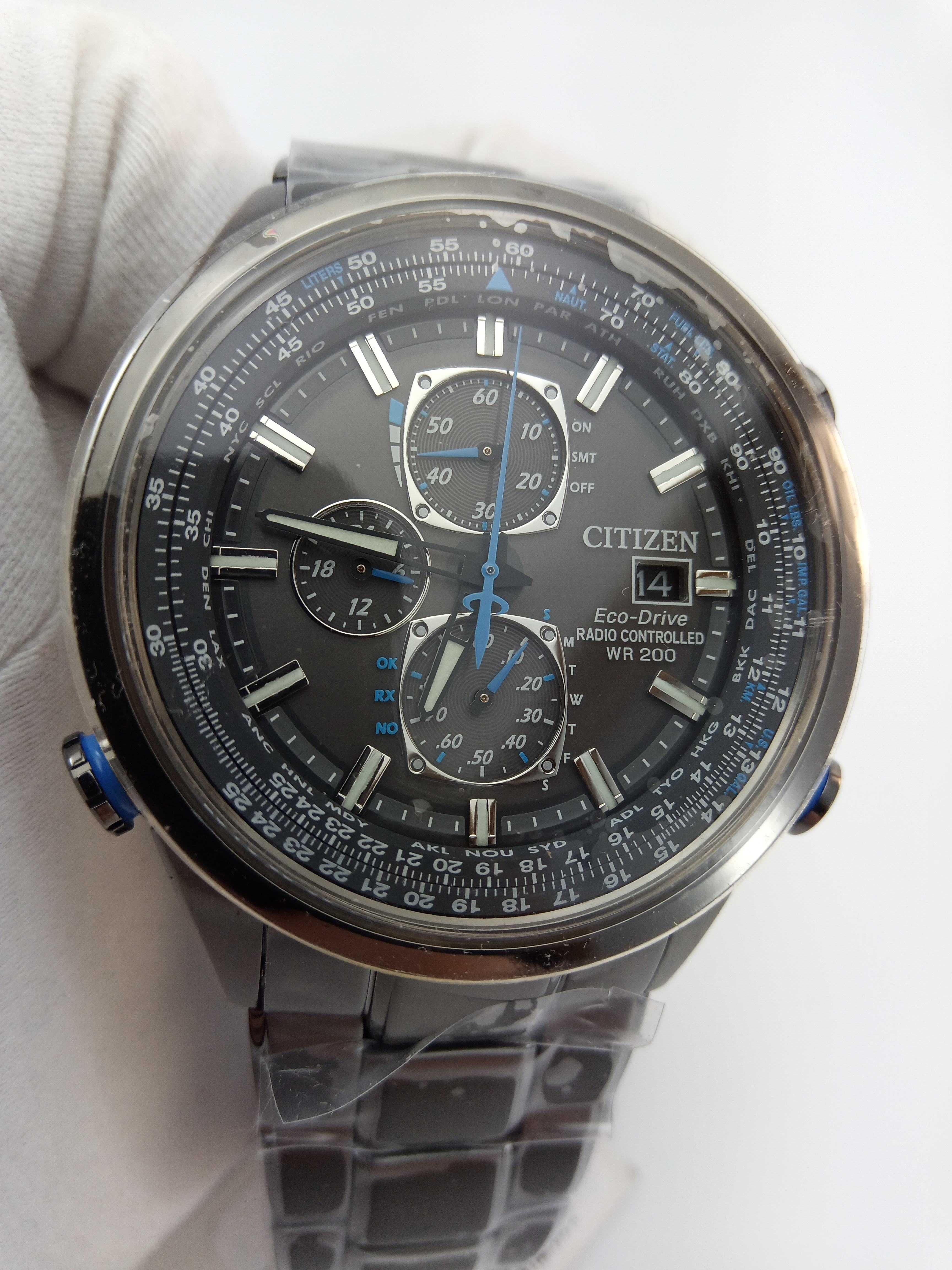 Японские часы Citizen AT8027-55H - радиосинхронизация, вечник, сапфир