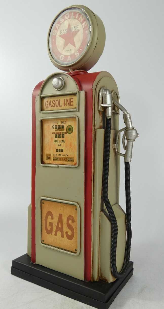 Duża Metalowa skarbonka STACJA PALIW DYSTRYBUTOR 40 cm GAZ