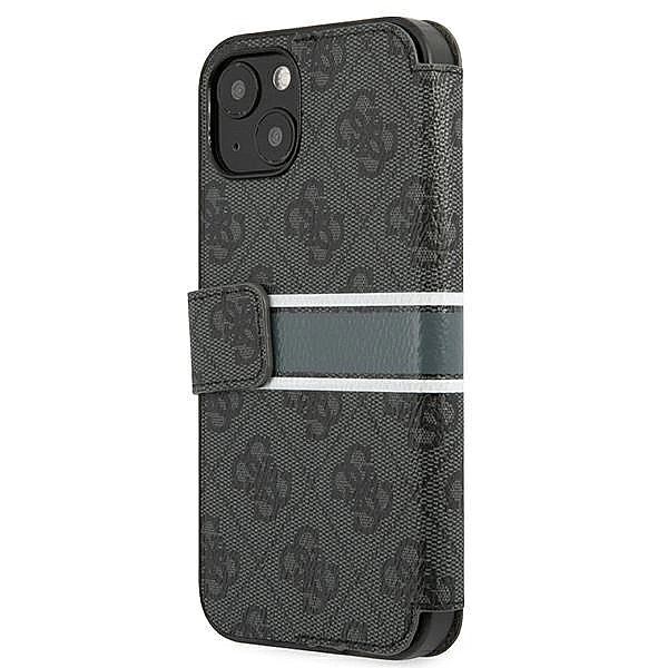 Etui Guess 4G Stripe na iPhone 13 mini - szare