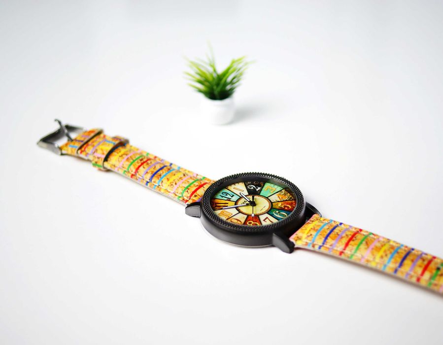 Zegarek damski w stylu boho – jasny brąz + pudełko