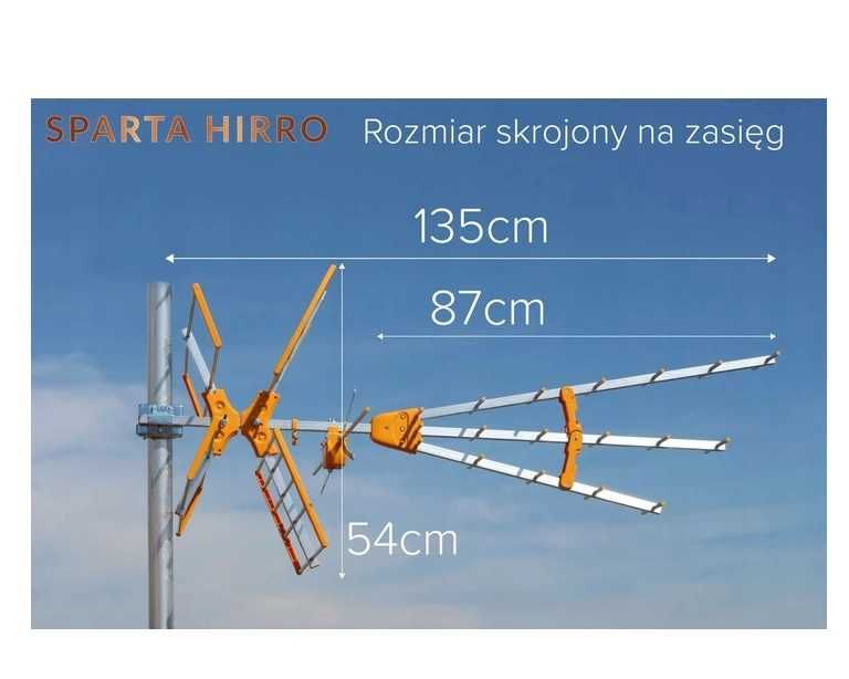 Antena TV kierunkowa DVB-T2 SPARTA HIRRO MUX-8 4k