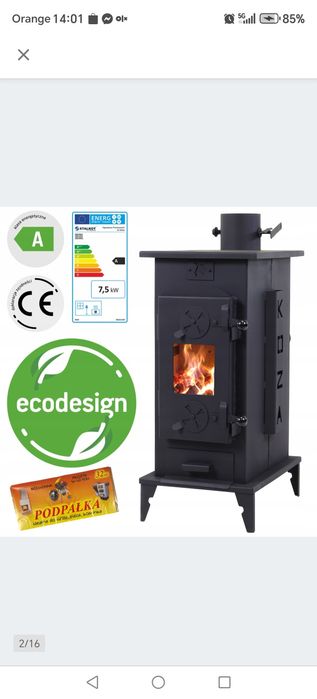Piec koza piecyk szamotowy 17,5 cegieł stal 2 mm ATEST EKODESIGN EKOPR