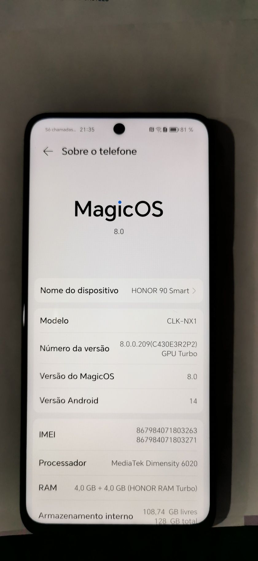 Telemóvel honor 90 smart