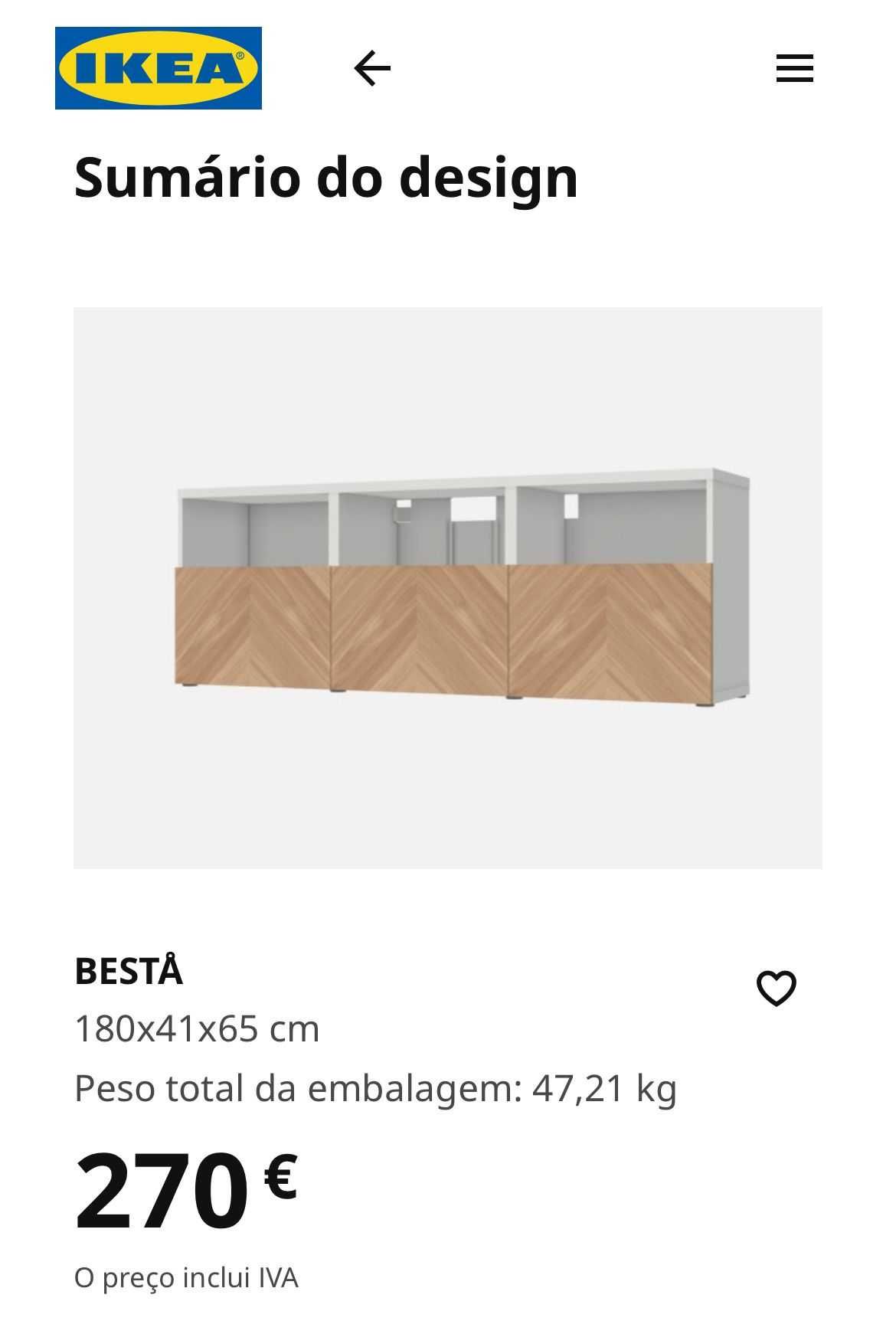 Móvel TV IKEA BESTA 180x65x42