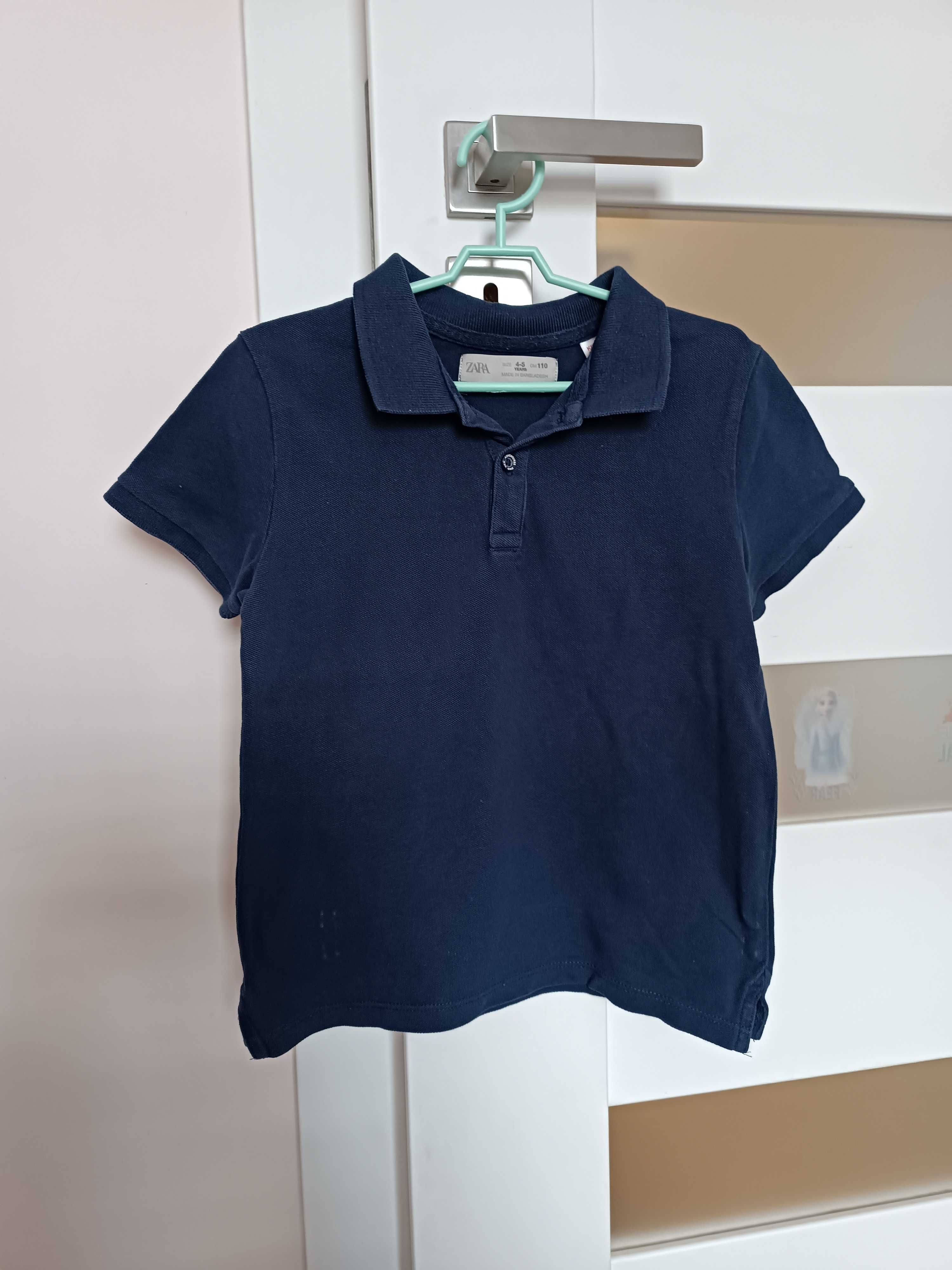 Granatowy t-shirt polo Zara H&M 110