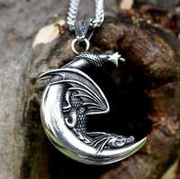 Fio colar necklace lua dragão moon dragon nórdico