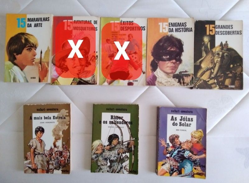 Alguns livros da coleção Série 15 Verbo ou Safari - Aventura