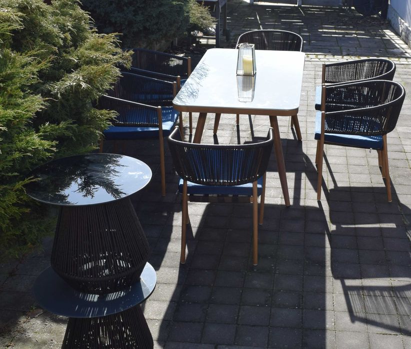 zestaw ogrodowy 6+1 technoratan obiadowy stół krzesła promocja