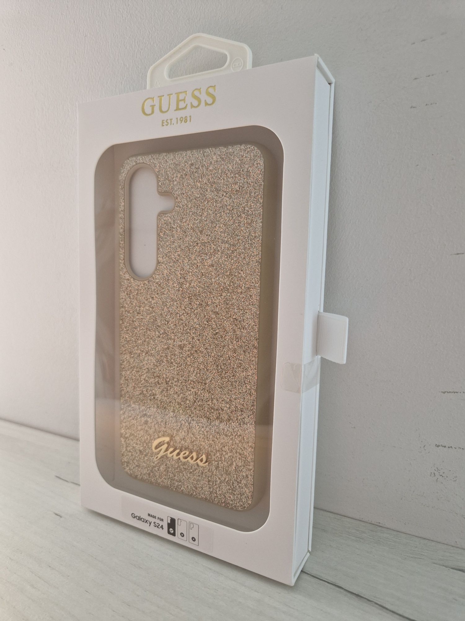 Oryginalne Etui GUESS hardcase Glitter Script do Samsung S24
