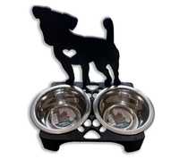 Stojak na miski dla psa 3D + Miski - Jack Russell Terrier - 2 x 400 ml