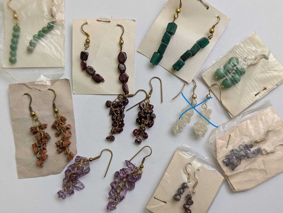 Сережки з натуральним камінням часів ссср