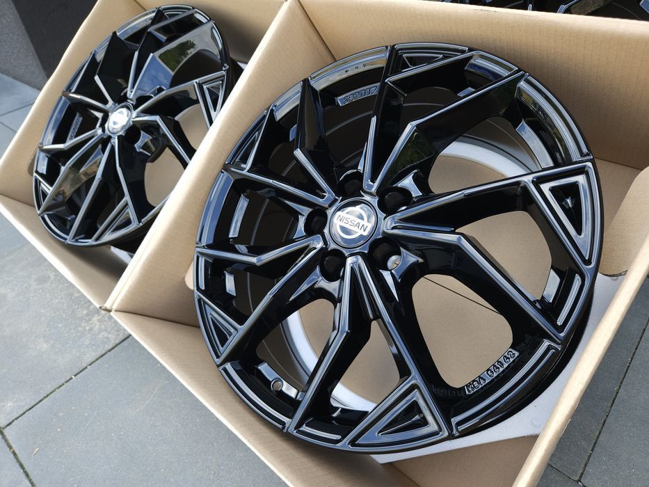 Nissan 18 " Nowe 5x114.3 Qashqai X-Trail Rogue Felgi Czarne Alufelgi