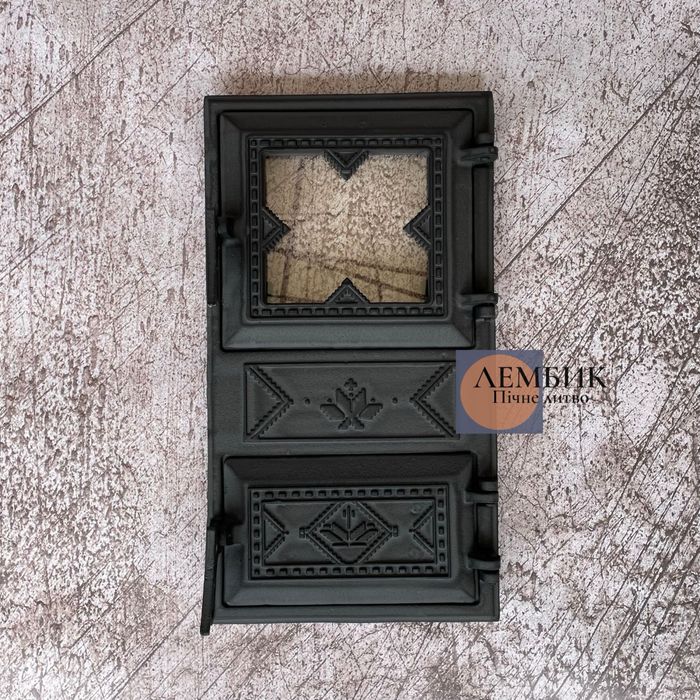 Дверцята для печі спарені |Дверца чугунная|Чавунні дверки з термосклом