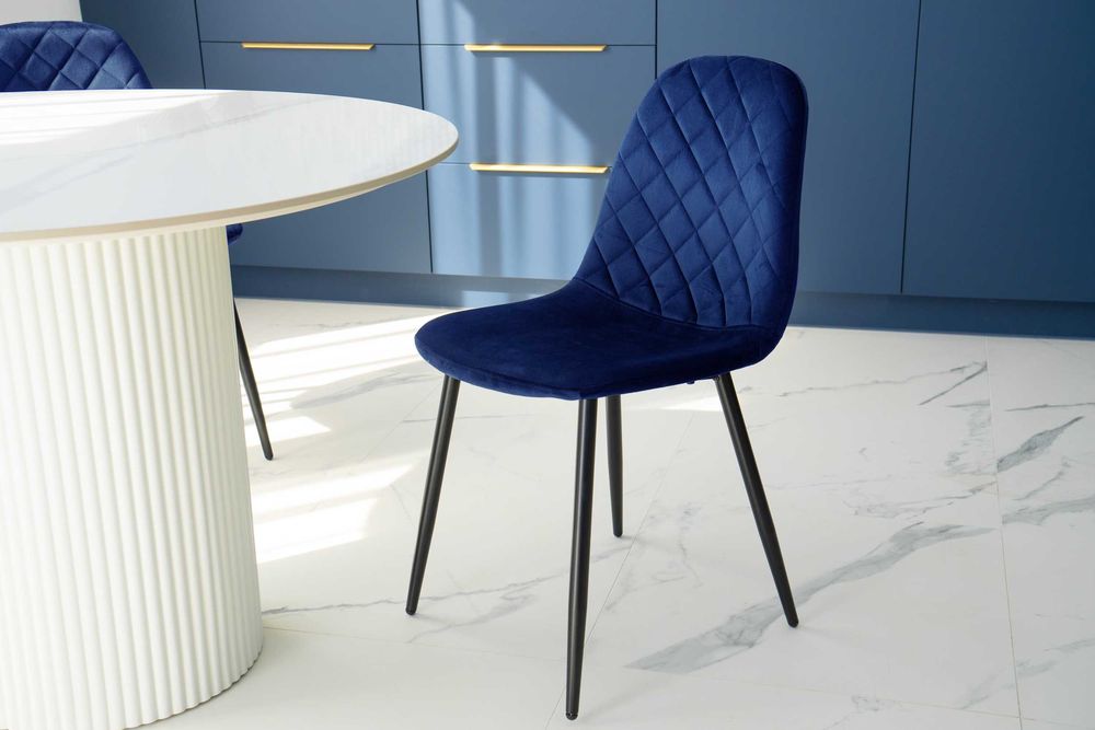 Krzesło welurowe ORLANDO VELVET granatowe