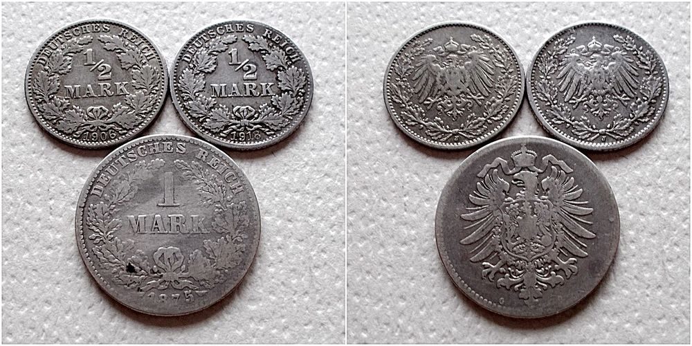 Zestaw monet niemieckich w srebrze