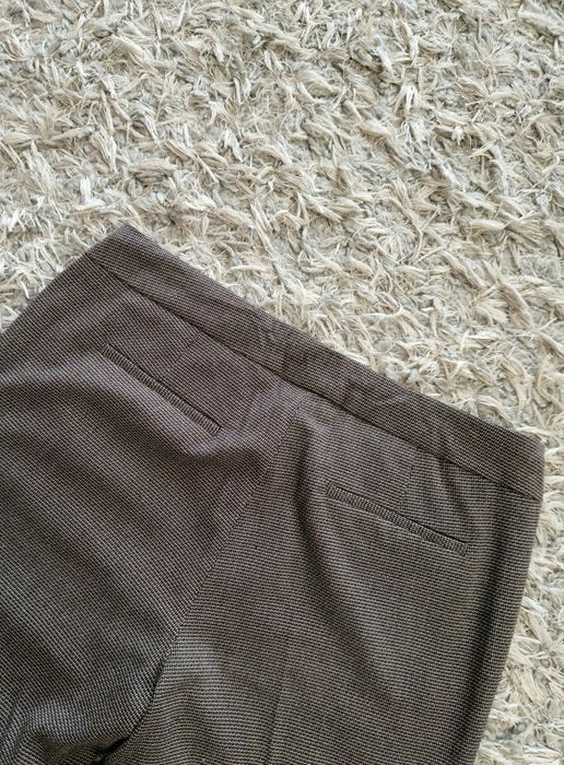 Brązowe spodnie w kratę joggery eleganckie tkaninowe Tatuum Juliana