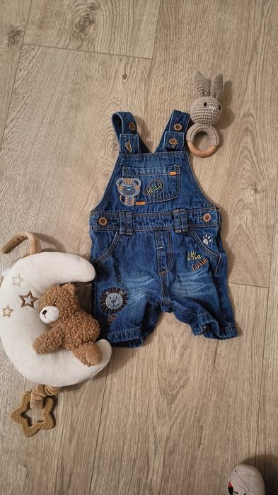 Ogrodniczki niemowlęce, spodenki dżinsowe, r.56-62, George