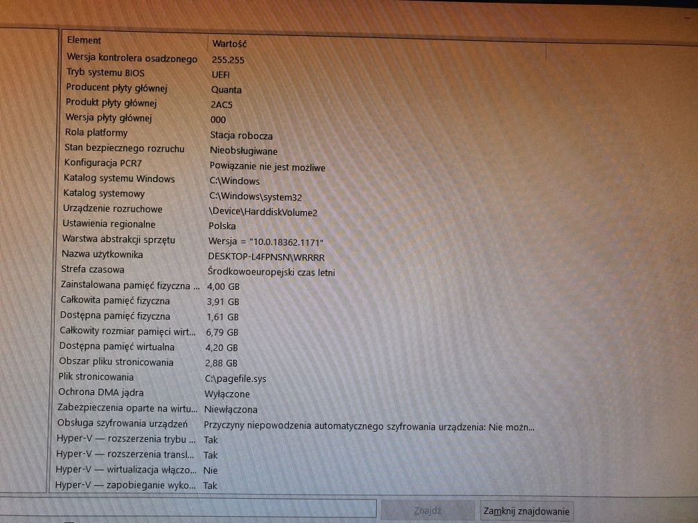 HP komputer / monitor RAM 4GB