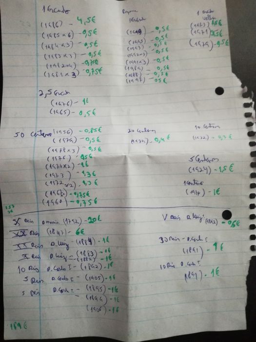 Notas e moedas antigas