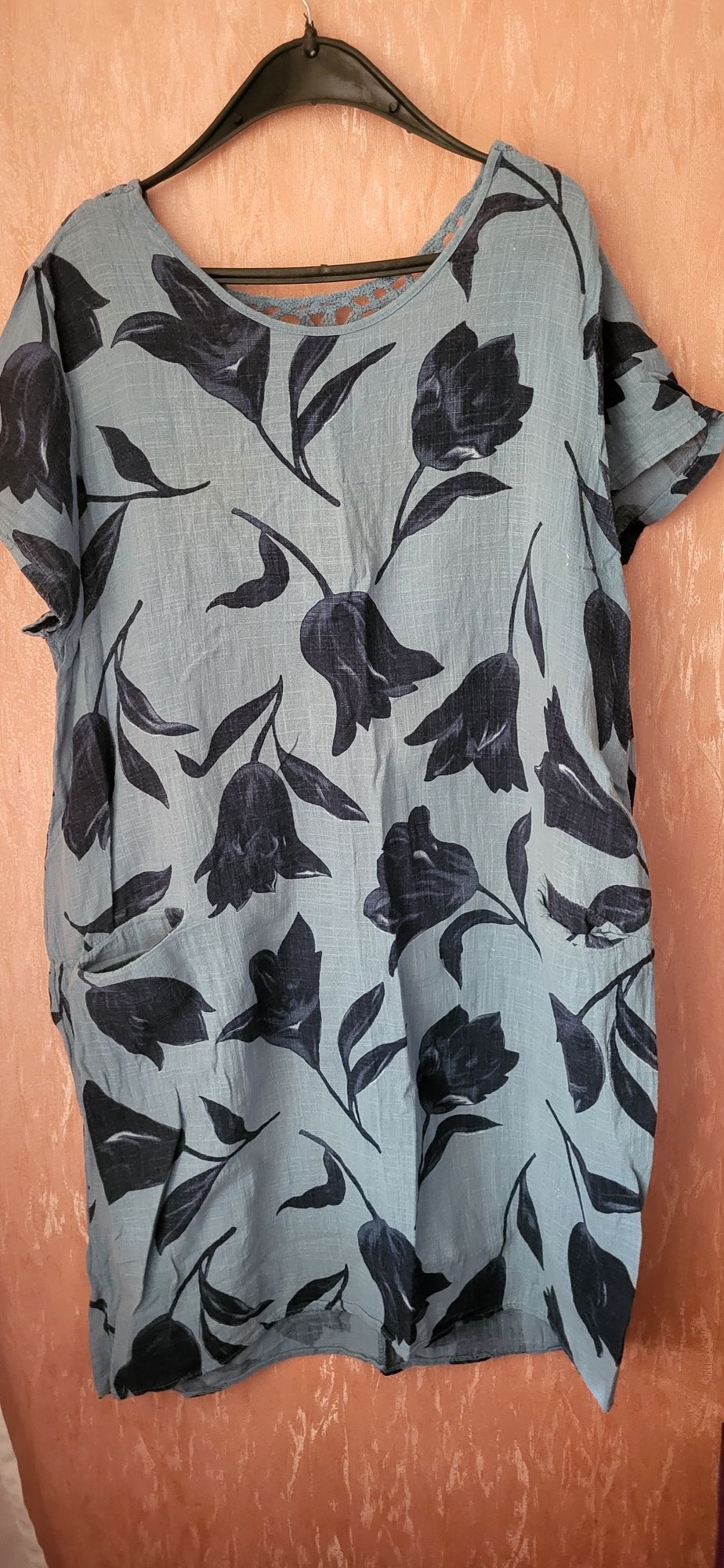 Платье cotton 100% с карманами оверсайз XL-XXL
