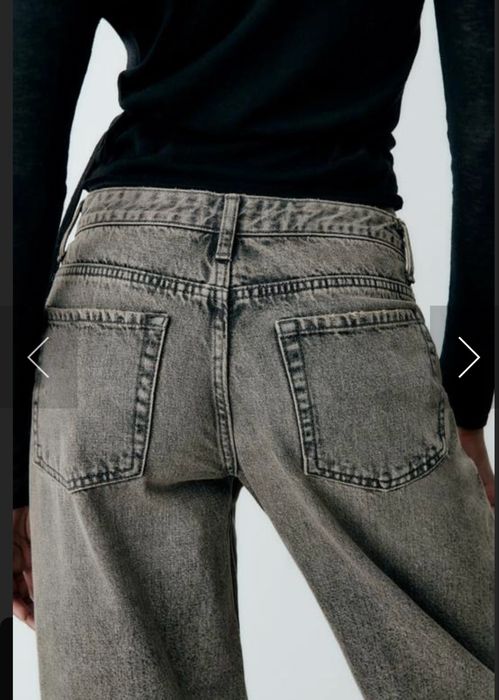 Джинси широкі сірі zara s