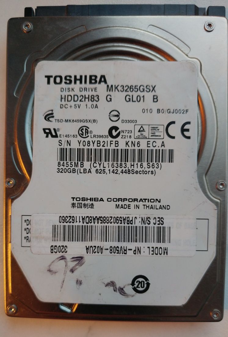 TOSHIBA HDD2H83, жесткий диск 320GB