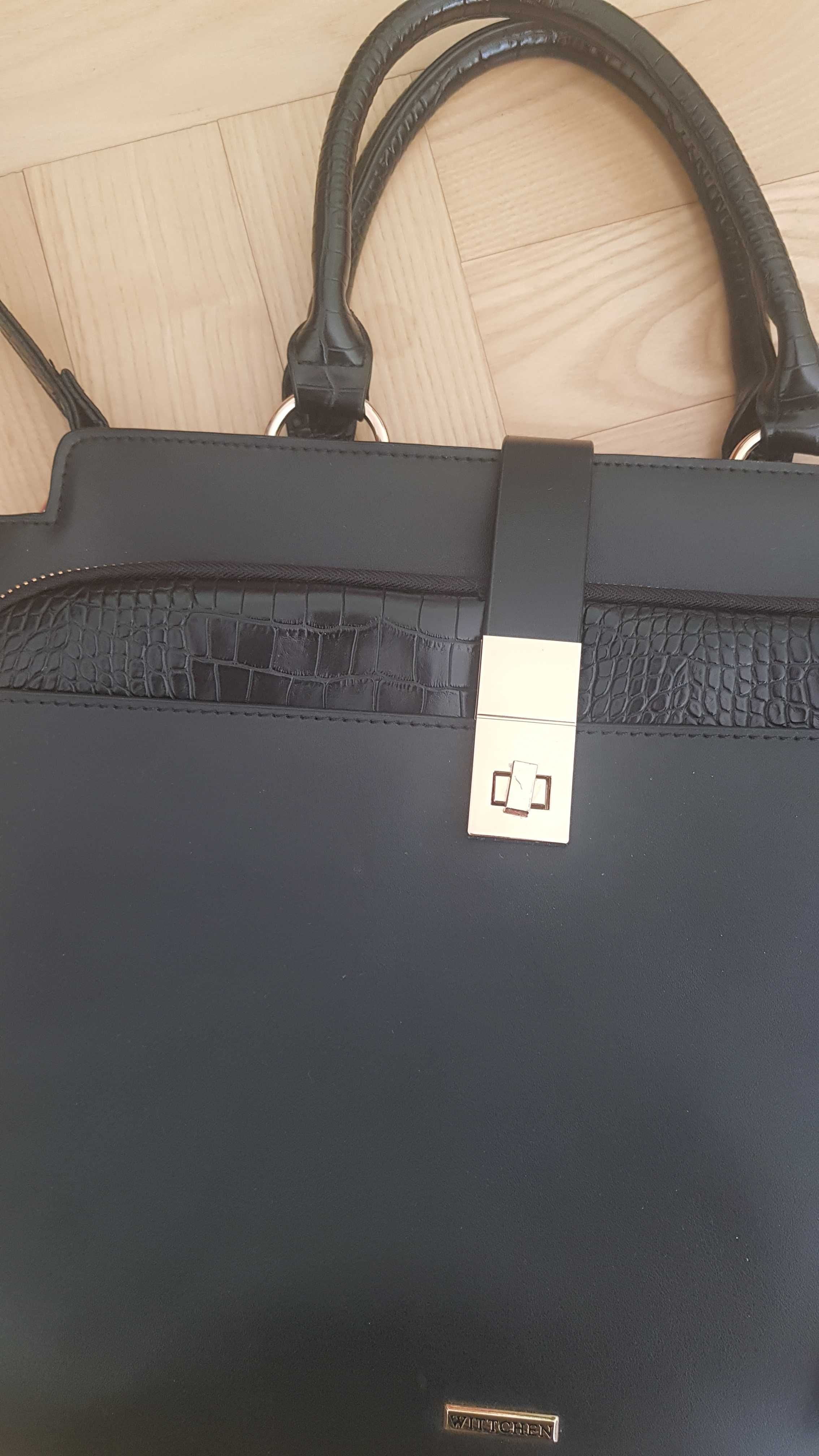 Wittchen damska torba na laptopa z krokodylim pokrowcem 91-4Y-300-1
