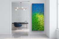 180x80cm Obraz abstrakcja zielony niebieski