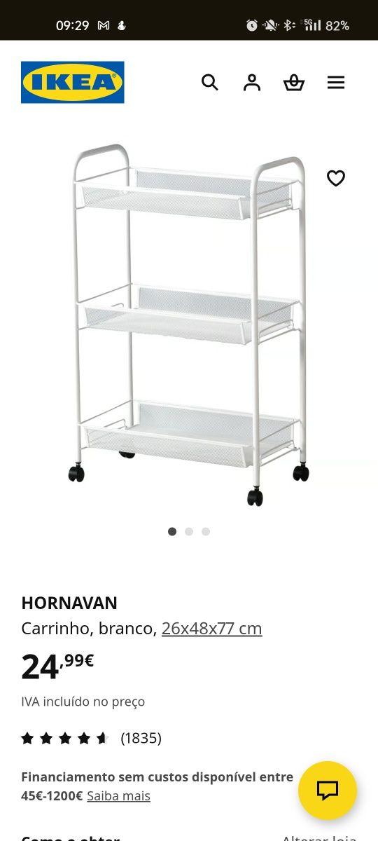 Carrinho branco Ikea
