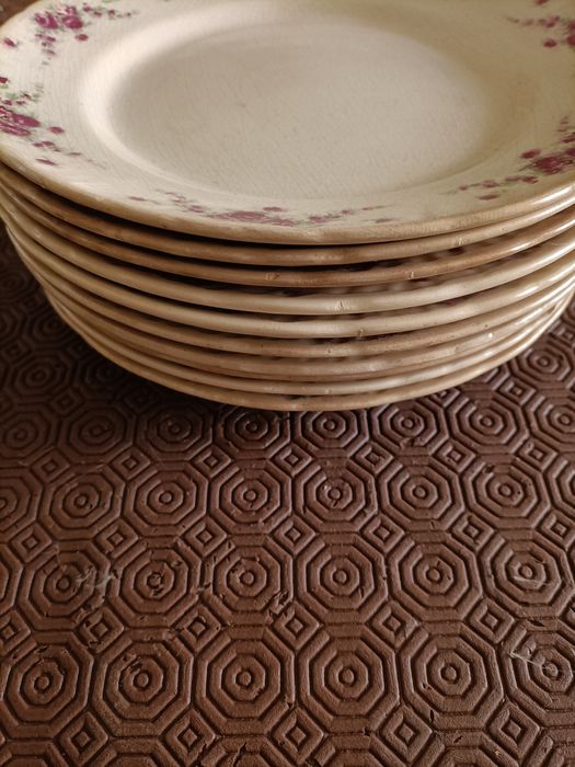 Pratos com motivos rosa