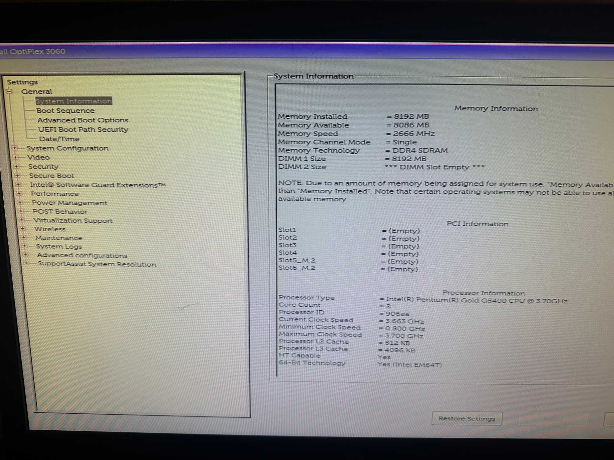 Комп'ютер Dell OptiPlex 3060 Intel Pentium G5400 2/4 ядра DDR4 8Gb