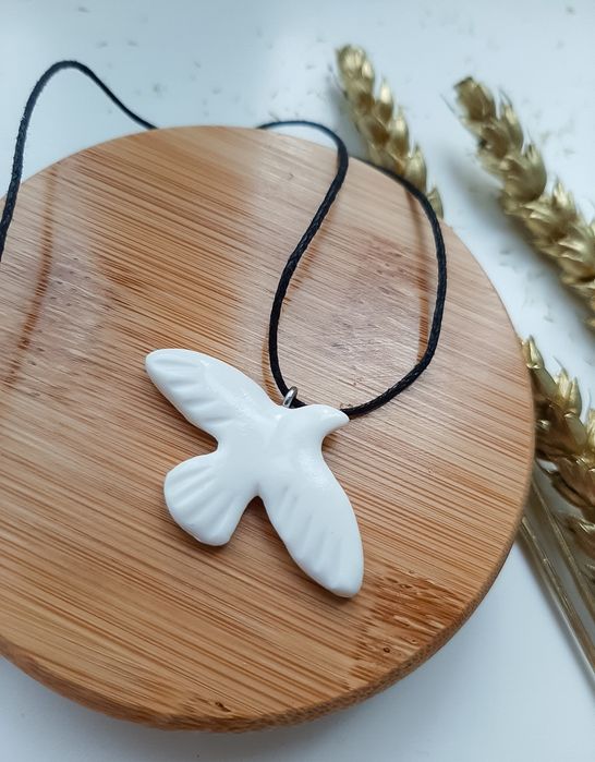 Прикраса з голубом ручної роботи / підвіска, сережки, кулон з пташкою