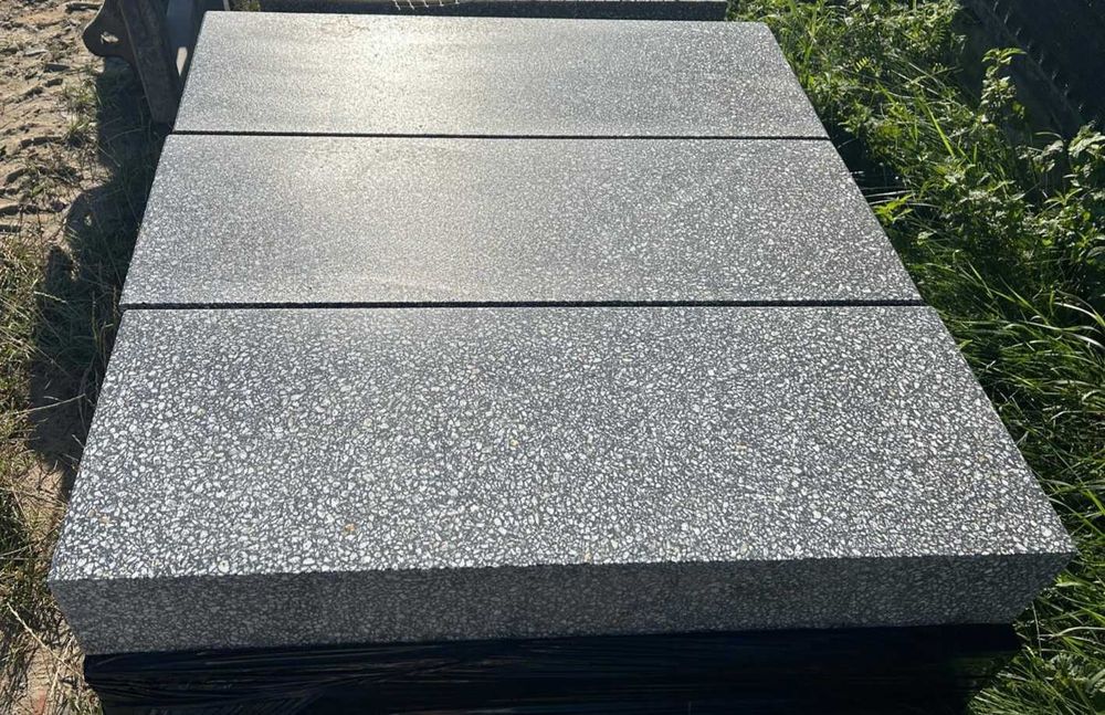 Stopień Schodowy Terrazo Lamino Granit Stalowy 100/35/15