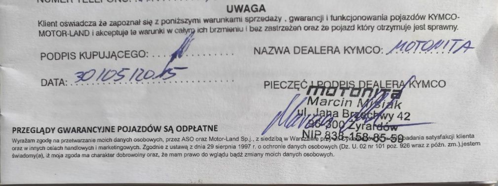 Kymco Zing 2 125cc  1 właściciel Polska