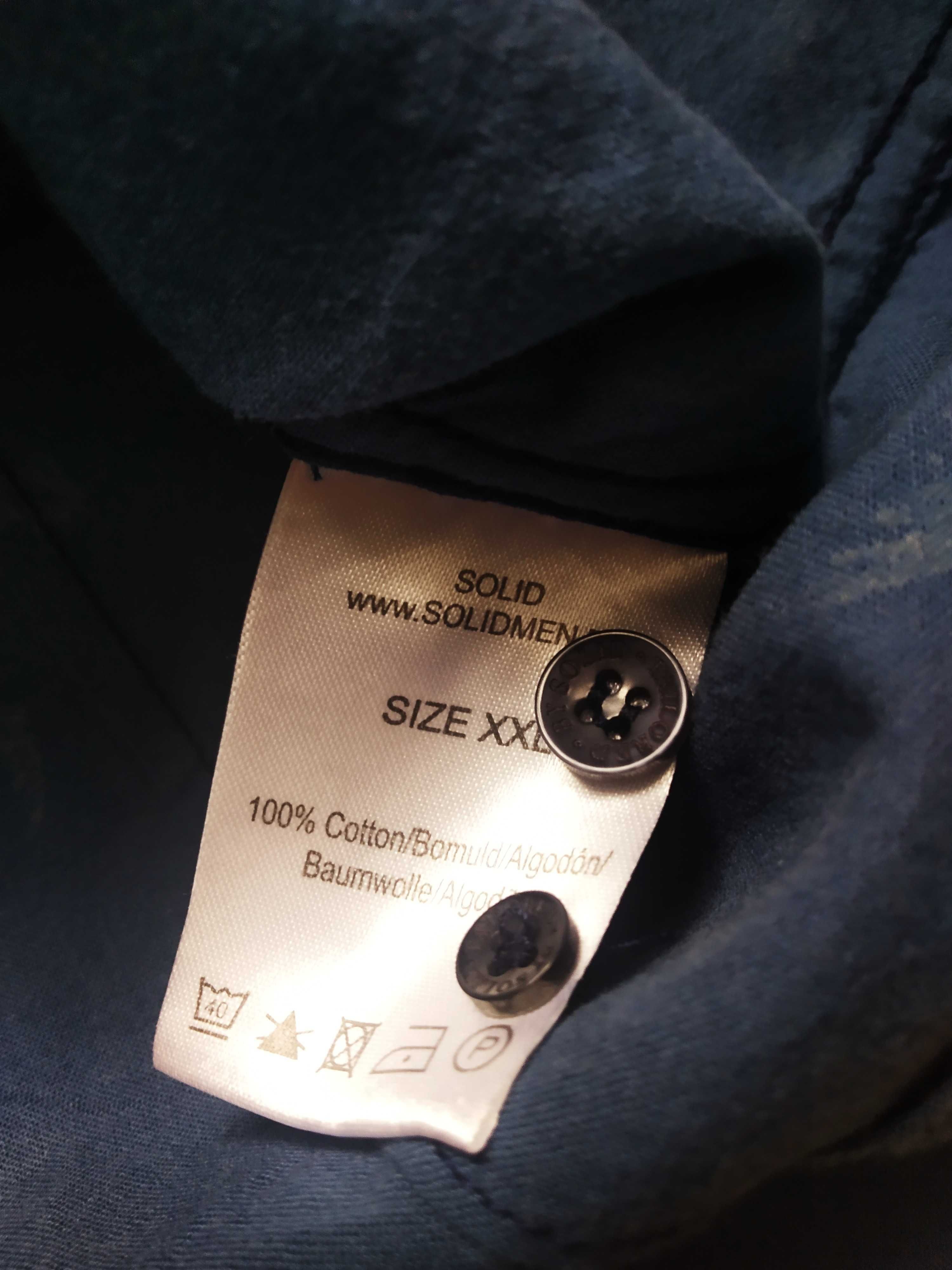 Niebieska bawełniana koszula w pióra, Tailored by Solid XL