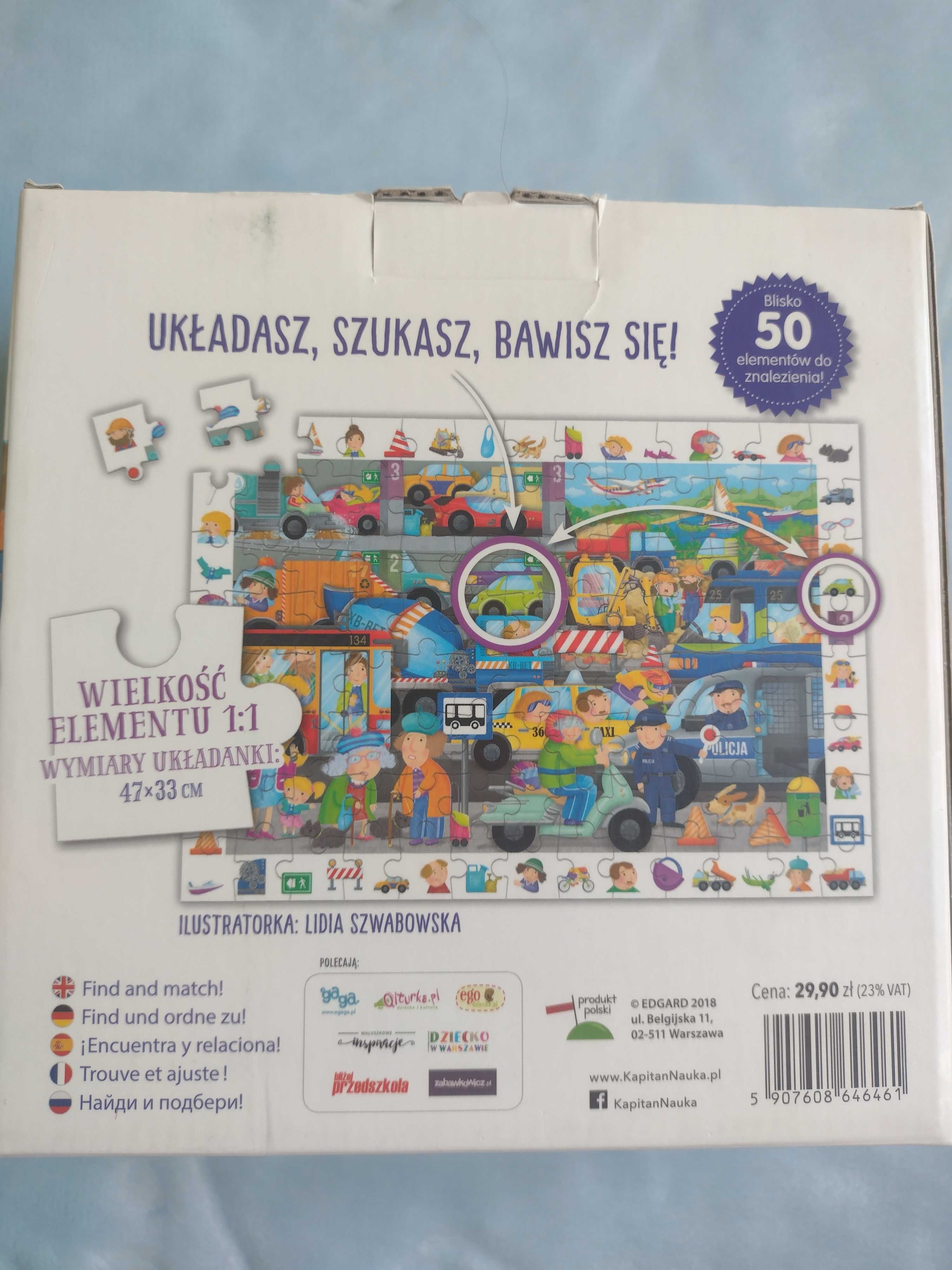 Puzzle obserwacyjne Pojazdy Kapitan Nauka, stan idealny!