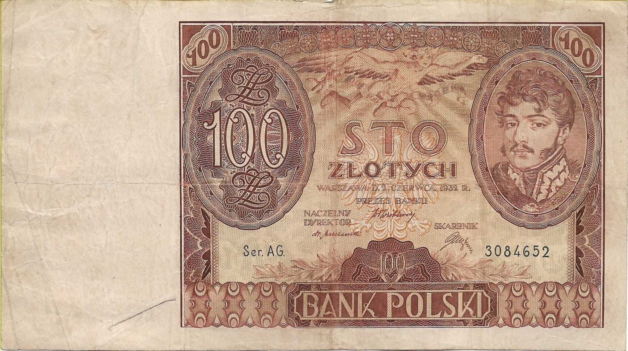 10. Stary banknot. 100 złotych 1932