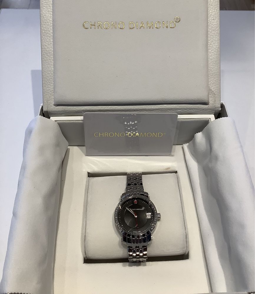 Damski szwajcarski zegarek Chrono Diamond