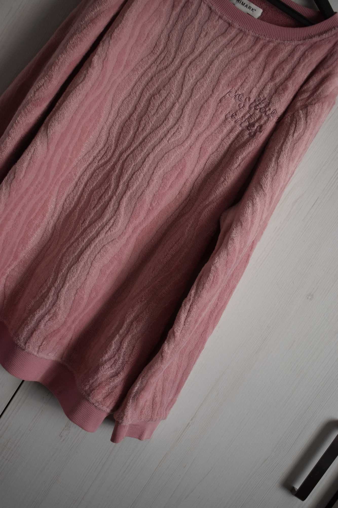 Bluza piżama L XL 40 ciepła pluszowa różowa z polaru zimowa 42 polar