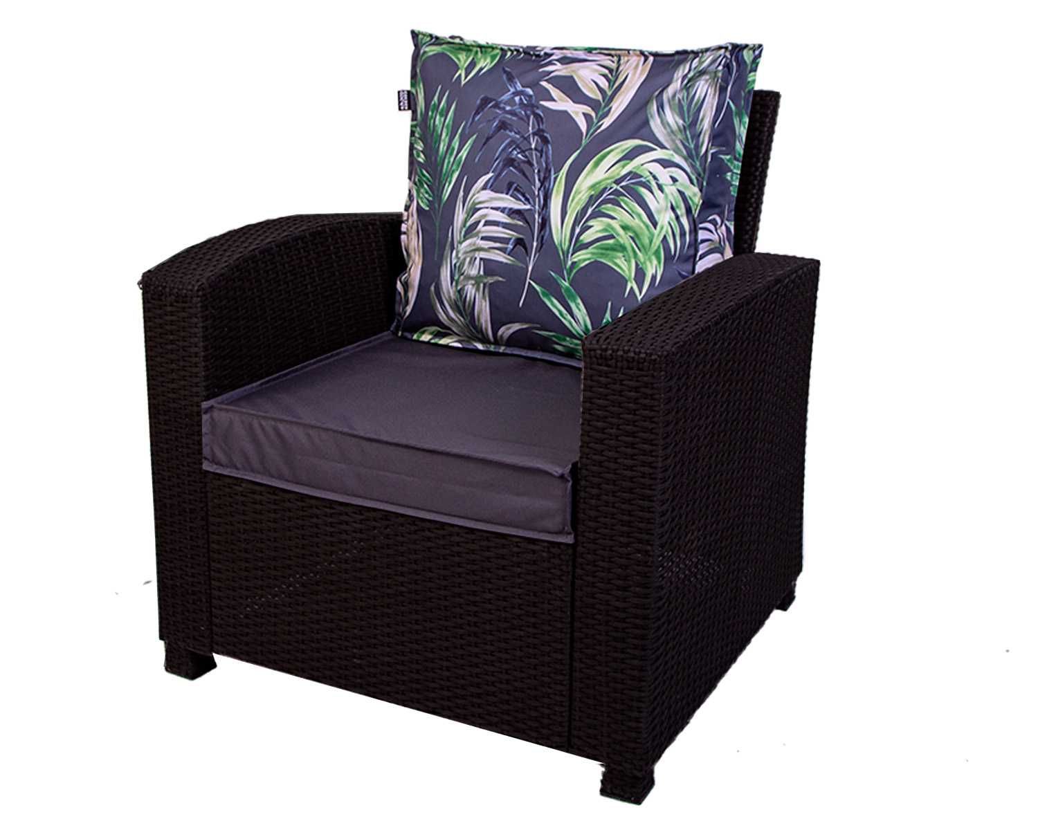 Poduszka na fotel RATTAN meble ogrodowe 55/60cm + oparcie poduszka