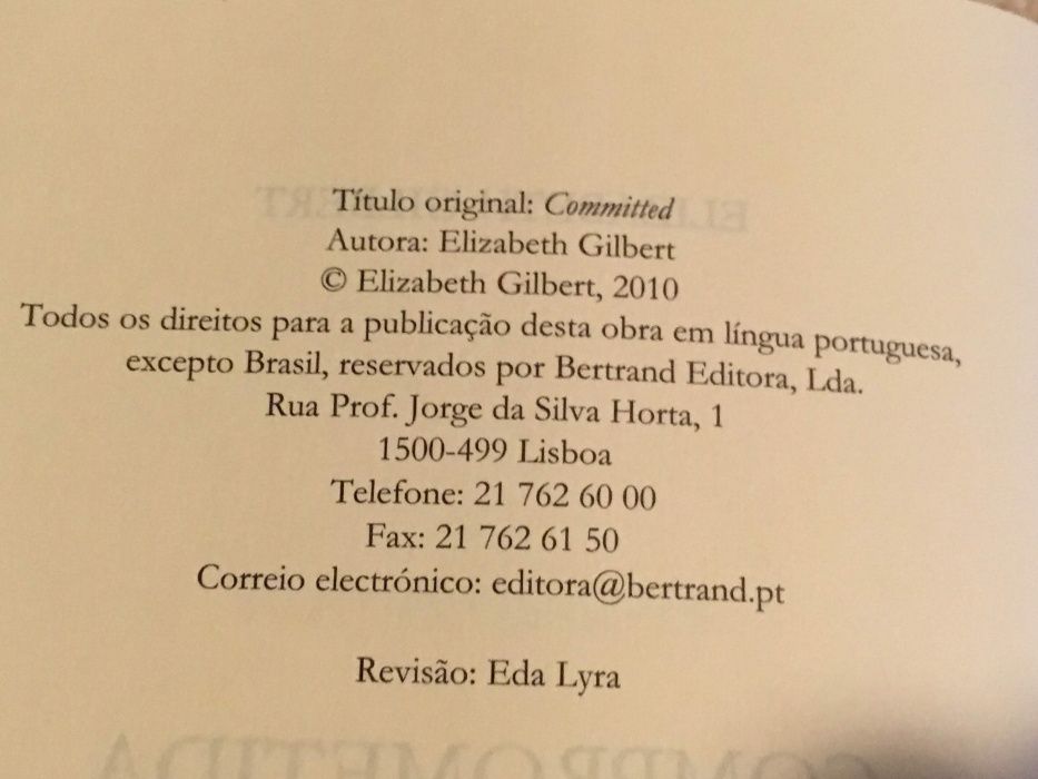 Livro Comprometida de Elizabeth Gilbert