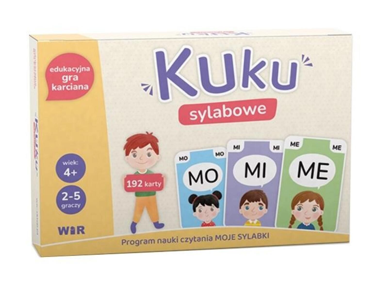 Kuku sylabowe. Edukacyjna gra karciana dla dzieci WIR pudełko,204x149
