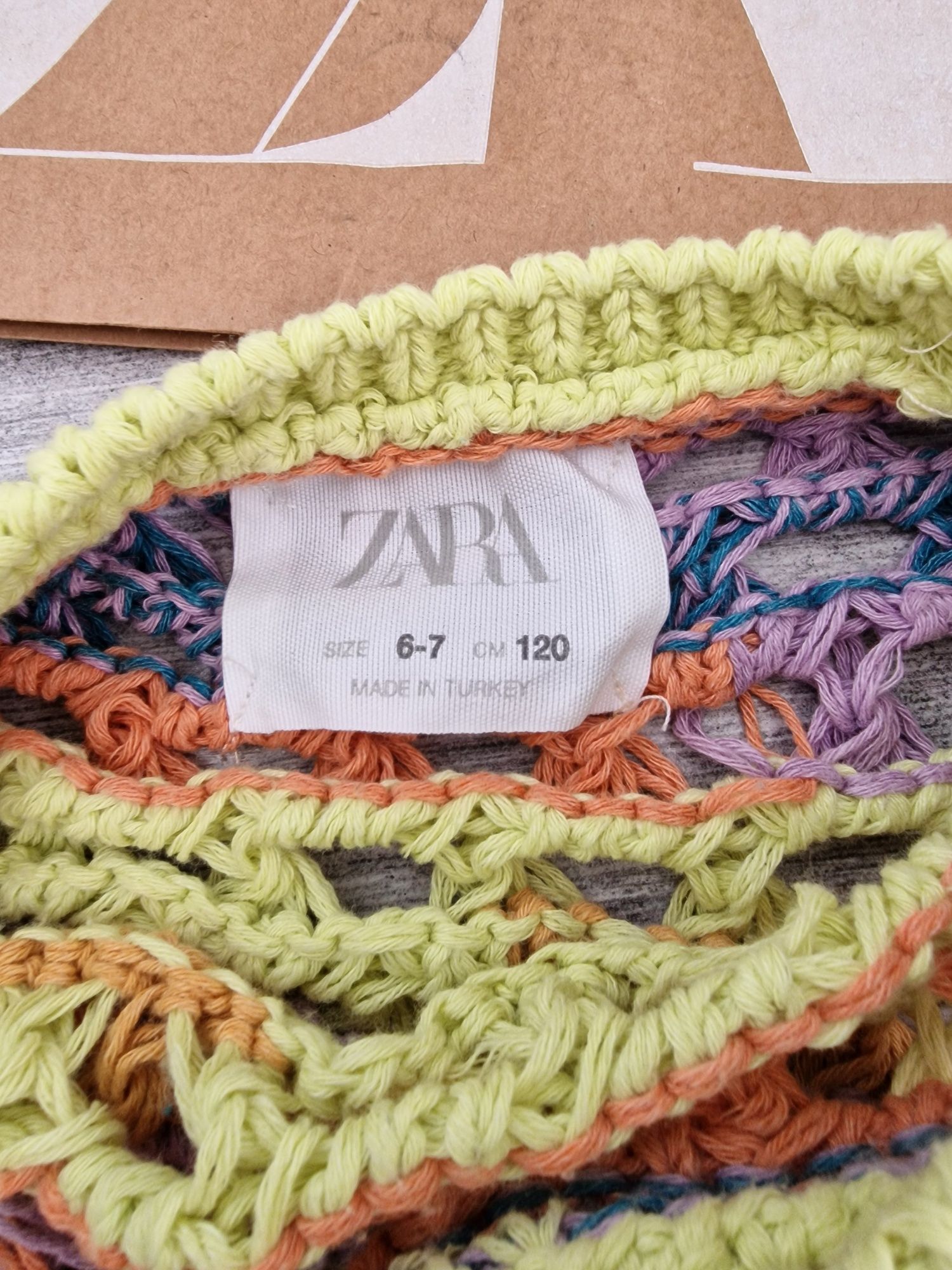 Zara szydełkowe sweterek boho lato r. 6-7 lat