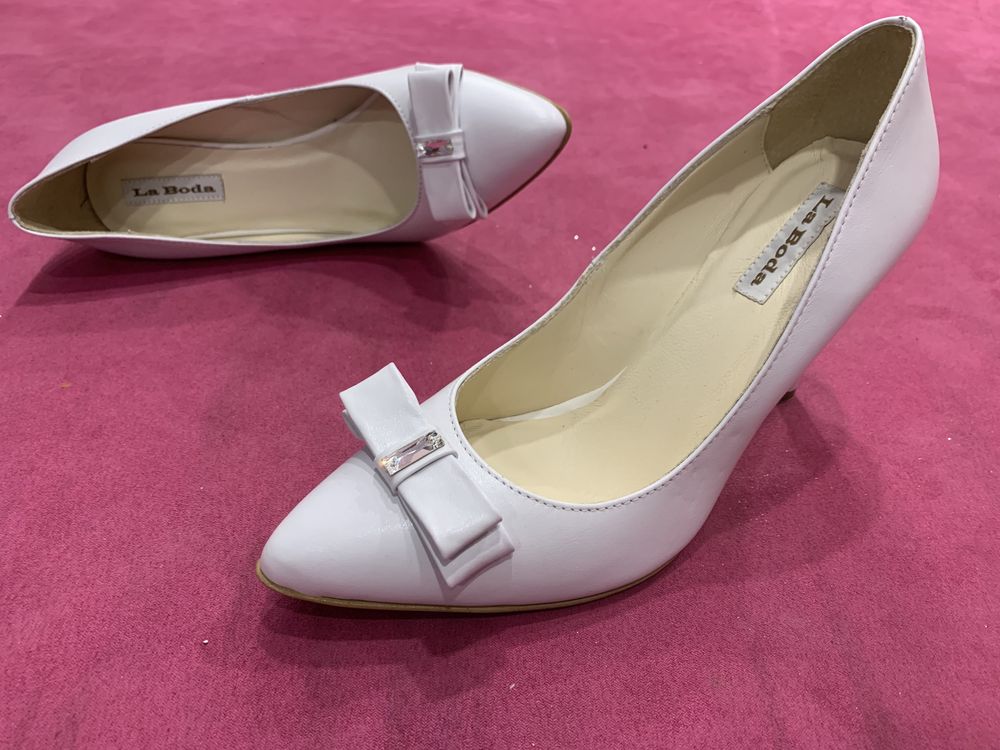 Buty ślubne La Boda C-283/1/NKK r.37,39 Białe - WYPRZEDAŻ