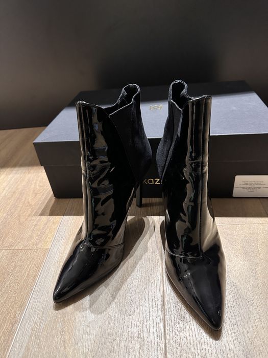 Botki lakierowane liu jo czarne wiosenne zimowe jesienne 39