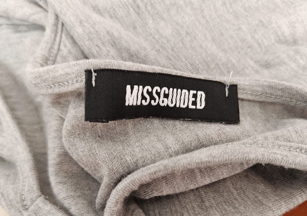 Missguided. Szary bawełniany crop top bawełniany 36 38 oversize S M