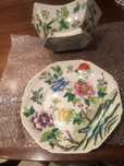 Taça e prato porcelana cópia Companhia das Indias
