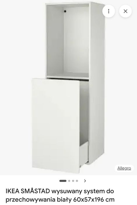 IKEA SMASTAD Wysuwany system przechowywania biały 196cm