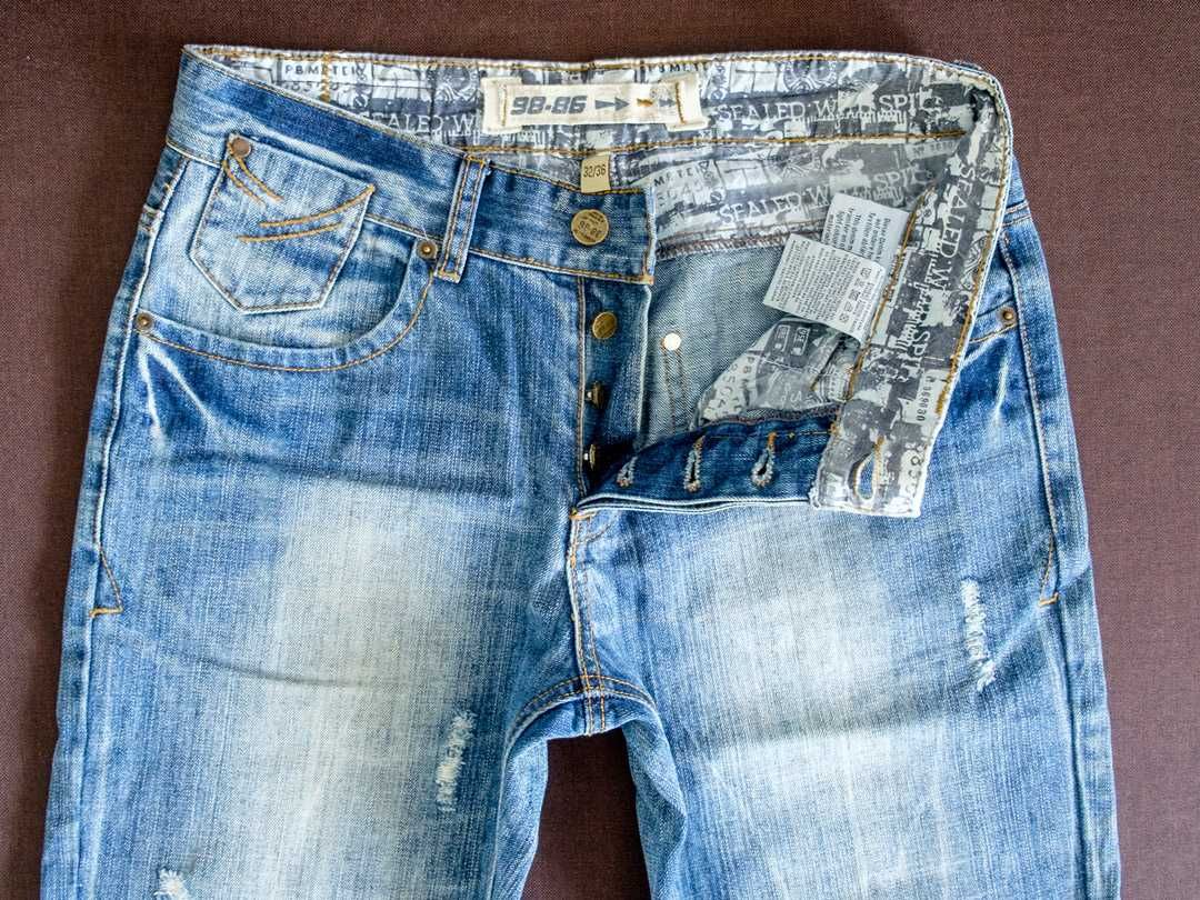 Spodnie męskie Jeansy marki Denim proste długie wzrost 192 cm